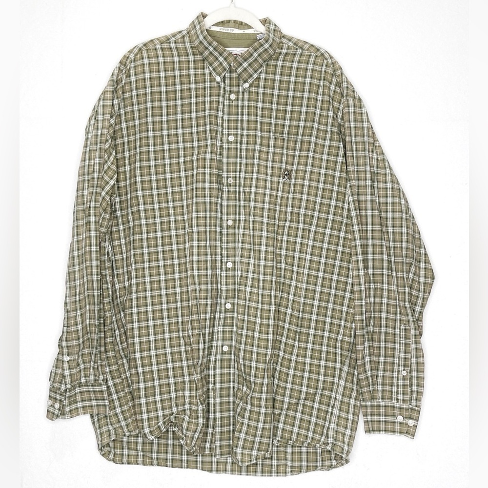 Cinch Men’s XXL Button Up Plaid Long Sleeve Western Rodeo 100% Cotton Green
